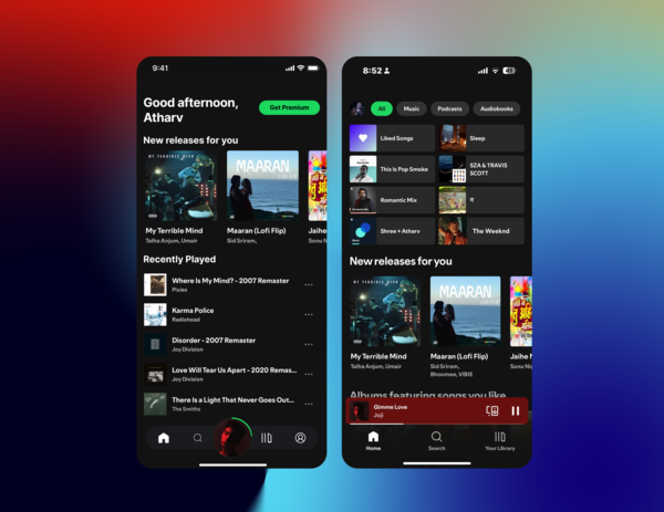 Spotify Homepage redesign
